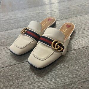Gucci white mules